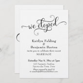 「私たちは秘密結婚しました」 タイポグラフィ 結婚披露宴 限定 招待状 (正面/裏面)