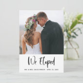 私たちは秘密結婚しました | フォト結婚発表とパーティー 招待状 (スタンド正面)