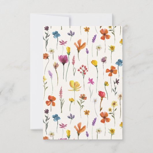 私たちは秘密結婚しました プレスドフラワー ボヘミア風 発表 招待状 (裏面)