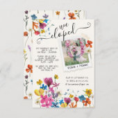 私たちは秘密結婚しました プレスドフラワー ボヘミア風 発表 招待状 (正面/裏面)