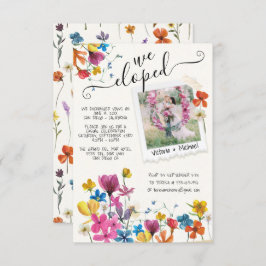 私たちは秘密結婚しました プレスドフラワー ボヘミア風 発表 招待状