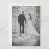 私たちは秘密結婚しました モダンカリグラフィー 白黒写真 案内状 (正面)