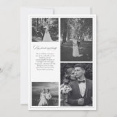 私たちは秘密結婚しました モダンカリグラフィー 白黒写真 案内状 (裏面)