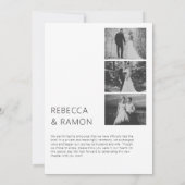 私たちは秘密結婚しました 現代のミニマルなモノクロ写真 案内状 (裏面)