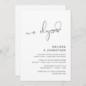 私たちは秘密結婚をした、結婚秘密結婚パーティー 招待状 (正面/裏面)