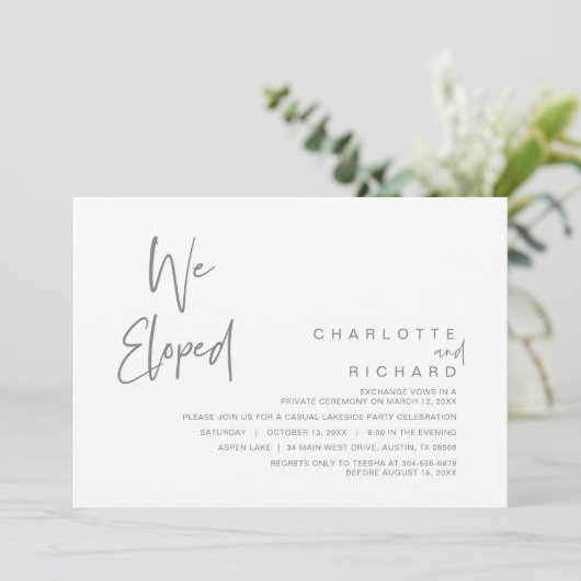 私たちは秘密結婚をしました 結婚 秘密結婚 パーティー お祝いの招待状 招待状 (スタンド正面)