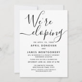 私たちは秘密結婚 タイポグラフィー ウェディング 招待状 (正面)