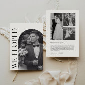 私たちは秘密結婚 現代的でミニマルなモノクロ写真 案内状