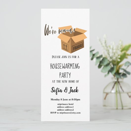 私たちは移動された引っ越し祝いパーティーパーティー 招待状 (スタンド正面)