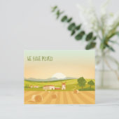 私たちは移動したファームの変更のアドレスかわいい移動 ポストカード (スタンド正面)