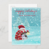 私たちは移動した,クリスマスツリー,雪だるま休日 案内ポストカード (正面/裏面)