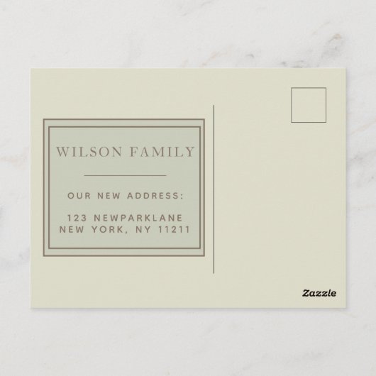 私たちは移動した – ニューヨークシティのヴィンテージマップ ポストカード (裏面)