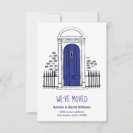 私たちは移動した – ネイビーブルードア移動の発表 案内状 (正面)