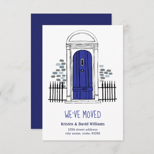 私たちは移動した – ネイビーブルードア移動の発表 案内状 (正面/裏面)