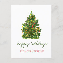 私たちは移動した，ヴィンテージクリスマスツリーの休日 案内ポストカード