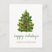 私たちは移動した，ヴィンテージクリスマスツリーの休日 案内ポストカード (正面)