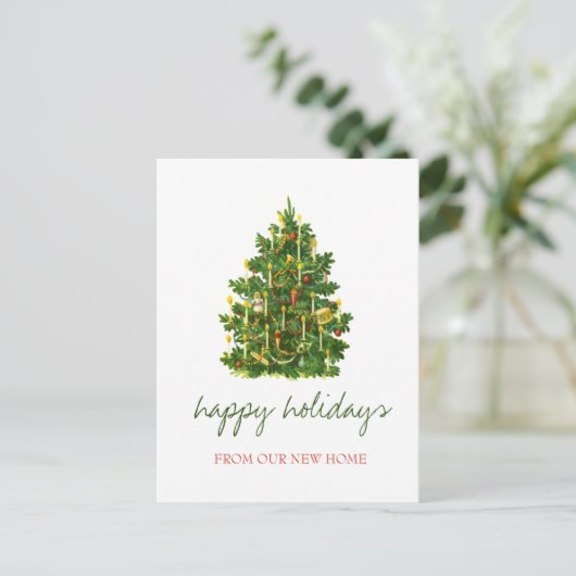 私たちは移動した，ヴィンテージクリスマスツリーの休日 案内ポストカード (スタンド正面)