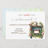 私たちは移動した,ヴィンテージメールボックス,花ストライプの, (正面/裏面)