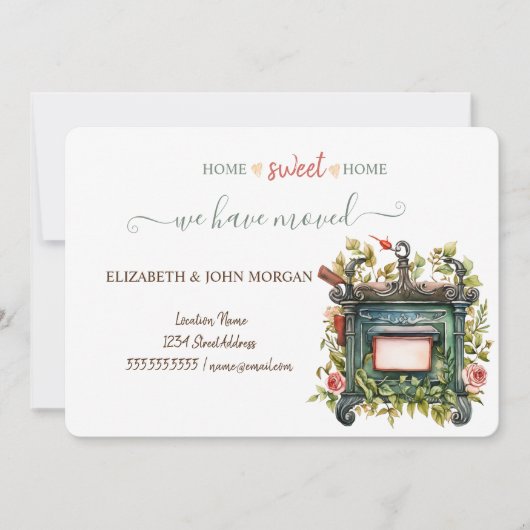 私たちは移動した,ヴィンテージメールボックス,花ストライプの, (正面)