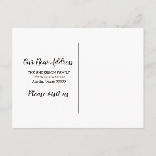 私たちは移動した | 住所の変更 案内ポストカード (裏面)