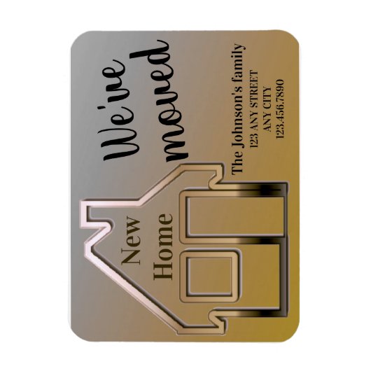私たちは移動した、新しい家、シンプルの発表カード マグネット (縦)