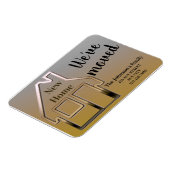 私たちは移動した、新しい家、シンプルの発表カード マグネット (左側)