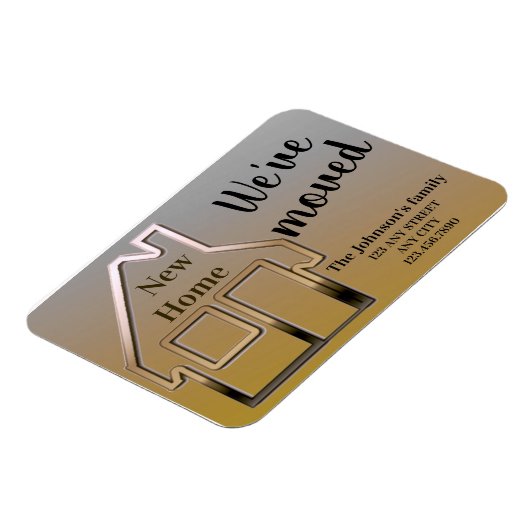 私たちは移動した、新しい家、シンプルの発表カード マグネット (左側)