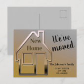 私たちは移動した、新しい家、シンプルの発表カード 案内ポストカード (正面/裏面)