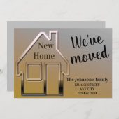 私たちは移動した、新しい家、シンプルの発表カード 案内状 (正面/裏面)