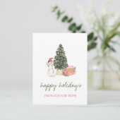 私たちは移動した,松の木,雪だるま,クッキー 案内ポストカード (スタンド正面)