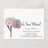私たちは移動した、水色メールボックスの新しいアドレス 案内ポストカード (正面)