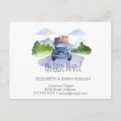 私たちは移動した,車,スーツケース,新しいアドレス 案内ポストカード (正面)