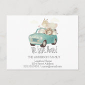 私たちは移動した,車,動物,新しいアドレス 案内ポストカード (正面)