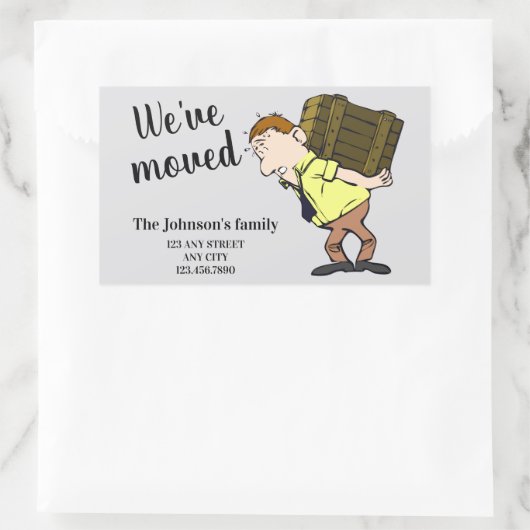 私たちは移動した 長方形シール (バッグ)