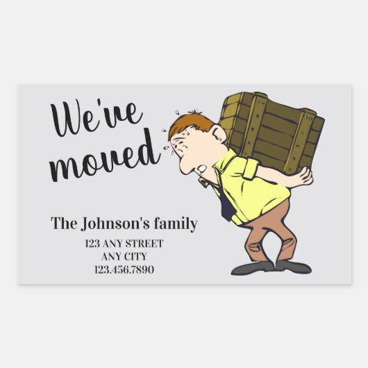 私たちは移動した 長方形シール (正面)