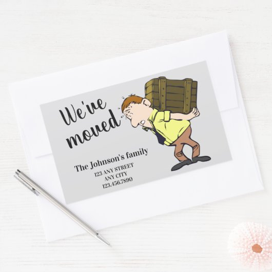 私たちは移動した 長方形シール (封筒)