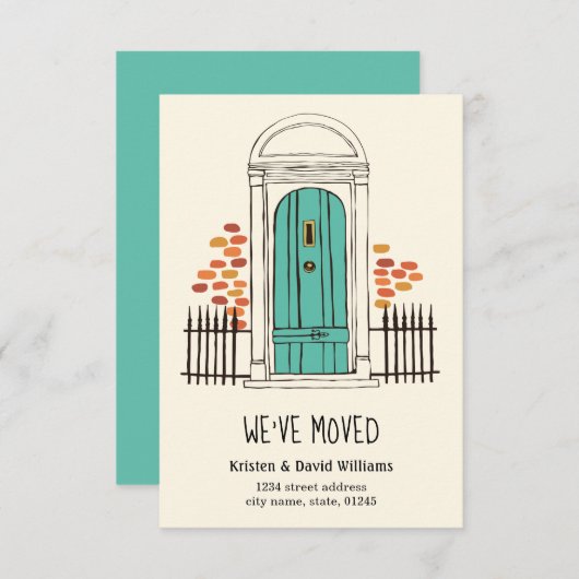 私たちは移動した – Blue Door Moving Announcement 案内状 (正面/裏面)