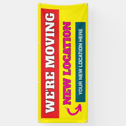 私たちは移動するカスタムバナー 横断幕 (縦)