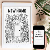 私たちは移動アドレス変更ガーデンドアデジタルカード 招待状