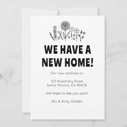 私たちは移動アドレス変更ガーデンドアデジタルカード 招待状 (裏面)