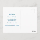 私たちは移動フローラブーケ新しいホームアドレスかわいい ポストカード (裏面)