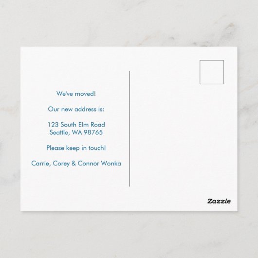 私たちは移動フローラブーケ新しいホームアドレスかわいい ポストカード (裏面)