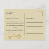 私たちは移動金ゴールド鍵写真の移動の発表 案内ポストカード (裏面)