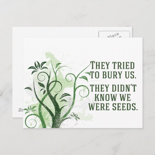 私たちは種子の感動的引用文美しい ポストカード (正面/裏面)