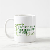 私たちは種子感動的引用文 コーヒーマグカップ (左)