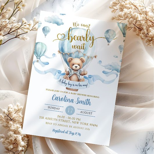 私たちは空気バルーンのベビーシャワーを待つことができる 招待状