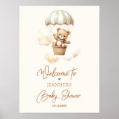 私たちは空気バルーン赤ちゃんシャワー歓迎を待つことができる ポスター (正面)