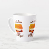 私たちは笑顔のおもしろいを持って行こう カフェラテマグ (左アングル)