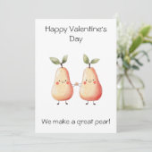 私たちは素敵な梨のペア！ - かわいいバレンタインデーのカード カード (スタンド正面)