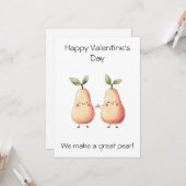 私たちは素敵な梨のペア！ - かわいいバレンタインデーのカード カード (正面/裏面インサイチュ)